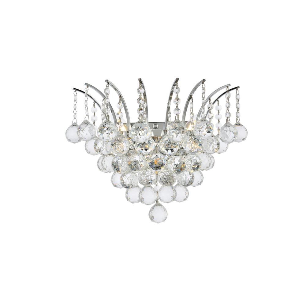 Victoria 3 Light Chrome Wall Sconce Clear Royal Cut Crystal. Picture 1