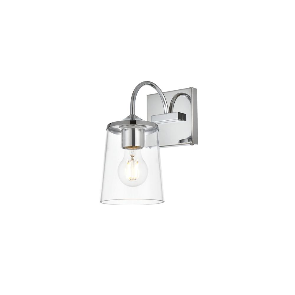 Avani 1 Light Chrome And Clear Bath Sconce. Picture 2