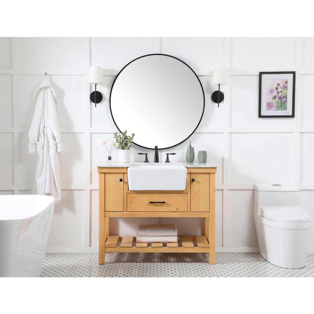 42 Inch Single Bathroom Vanity In Natural Wood. Picture 4