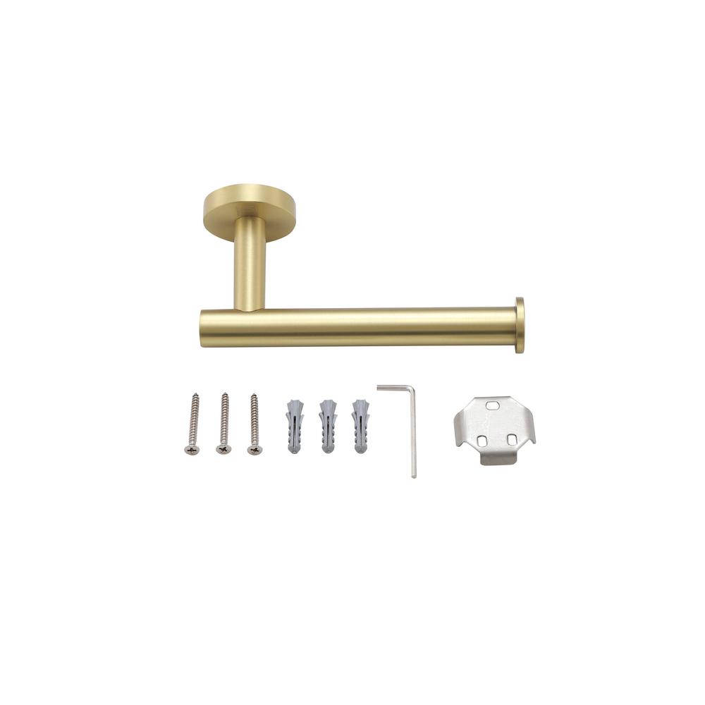 Alma 3-Piece Bathroom Hardware Set In Brushed Gold. Picture 7