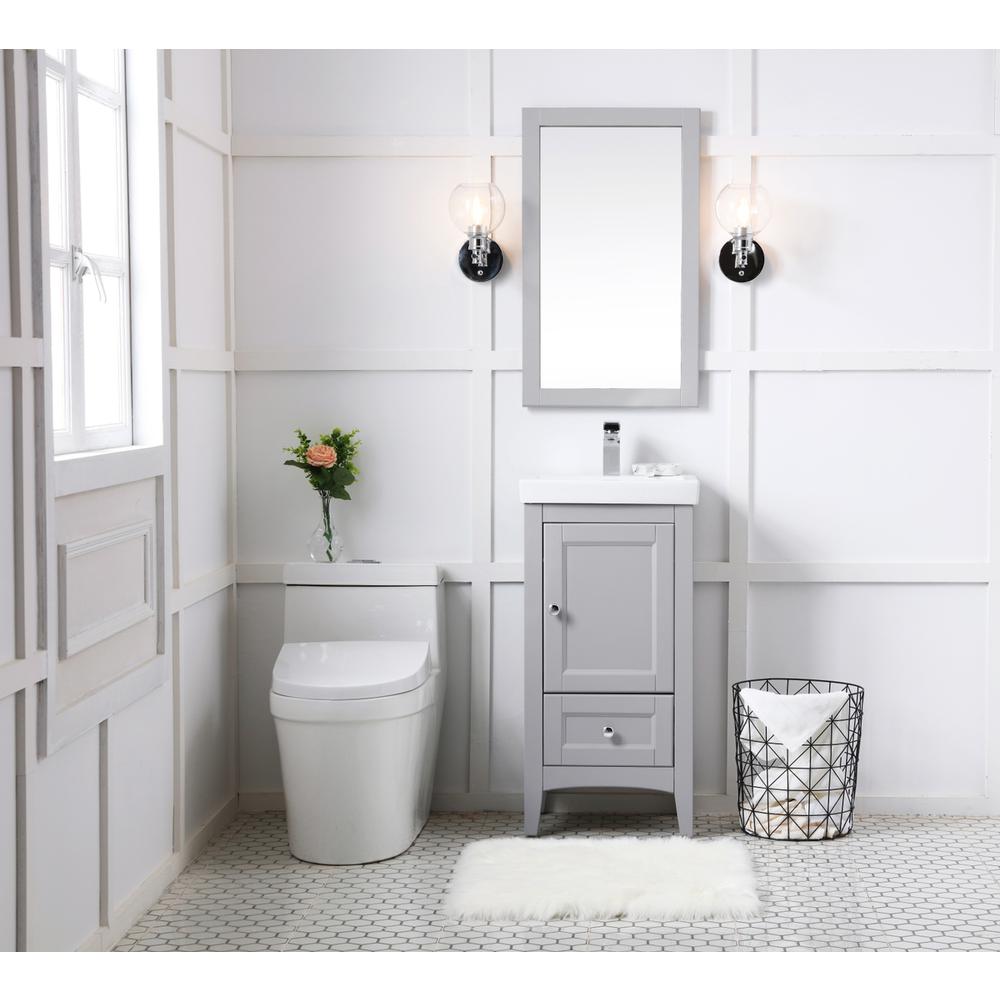 18 In. Single Bathroom Vanity Set In Grey. Picture 6