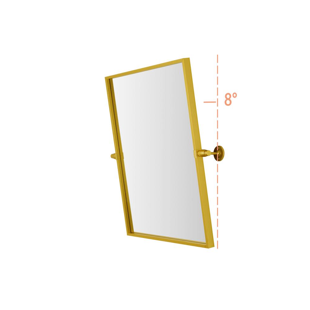 Rectangle Pivot Mirror 24X20 Inch In Gold. Picture 6