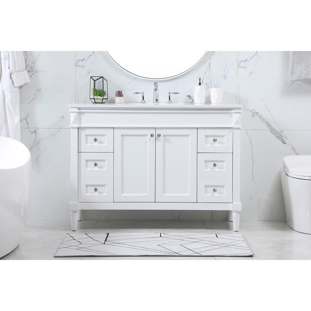 48 Inch Single Bathroom Vanity In White. Picture 14
