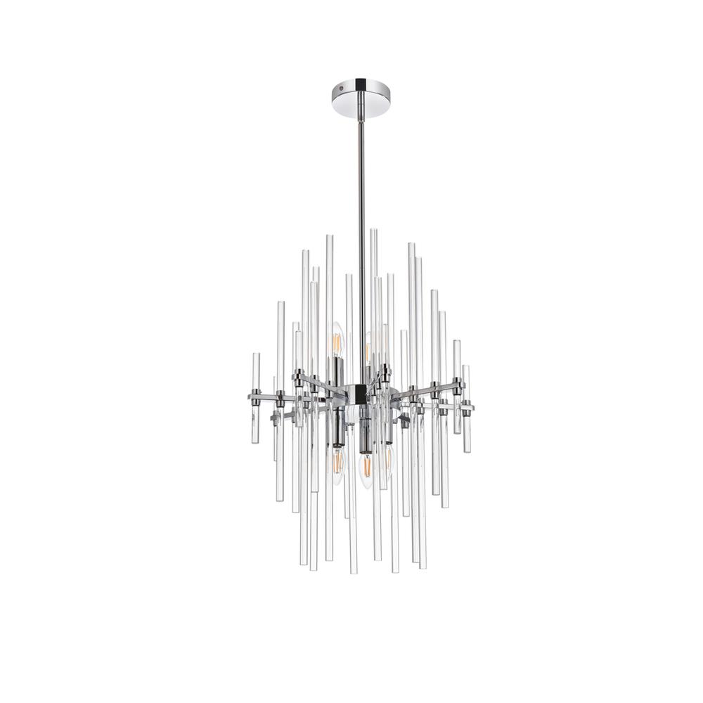 Sienna 17 Inch Crystal Rod Pendant In Chrome. Picture 6