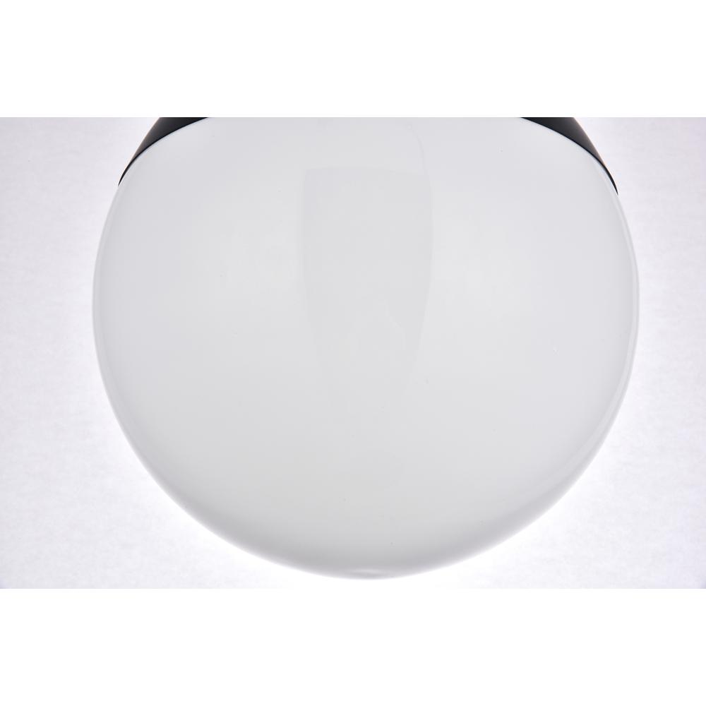 Eclipse 1 Light Black Flush Mount With Frosted White Glass. Picture 5
