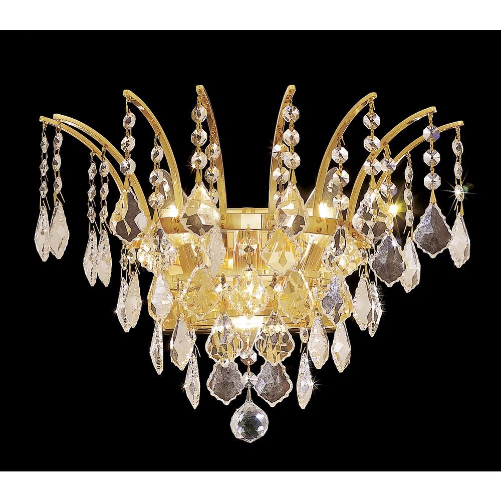 Victoria 3 Light Gold Wall Sconce Clear Royal Cut Crystal. Picture 1