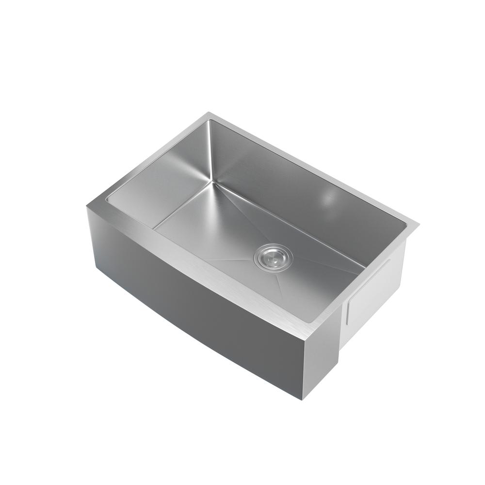 Stainless Steel Farmhouse Kitchen Sink L30'' X W21'' X H10". Picture 7