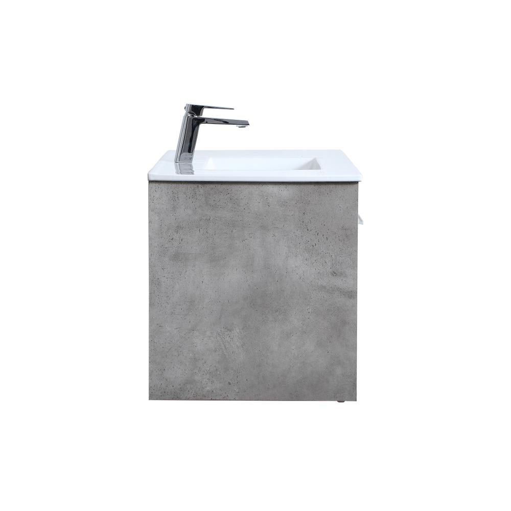 36 Inch  Single Bathroom Floating Vanity In Concrete Grey. Picture 11