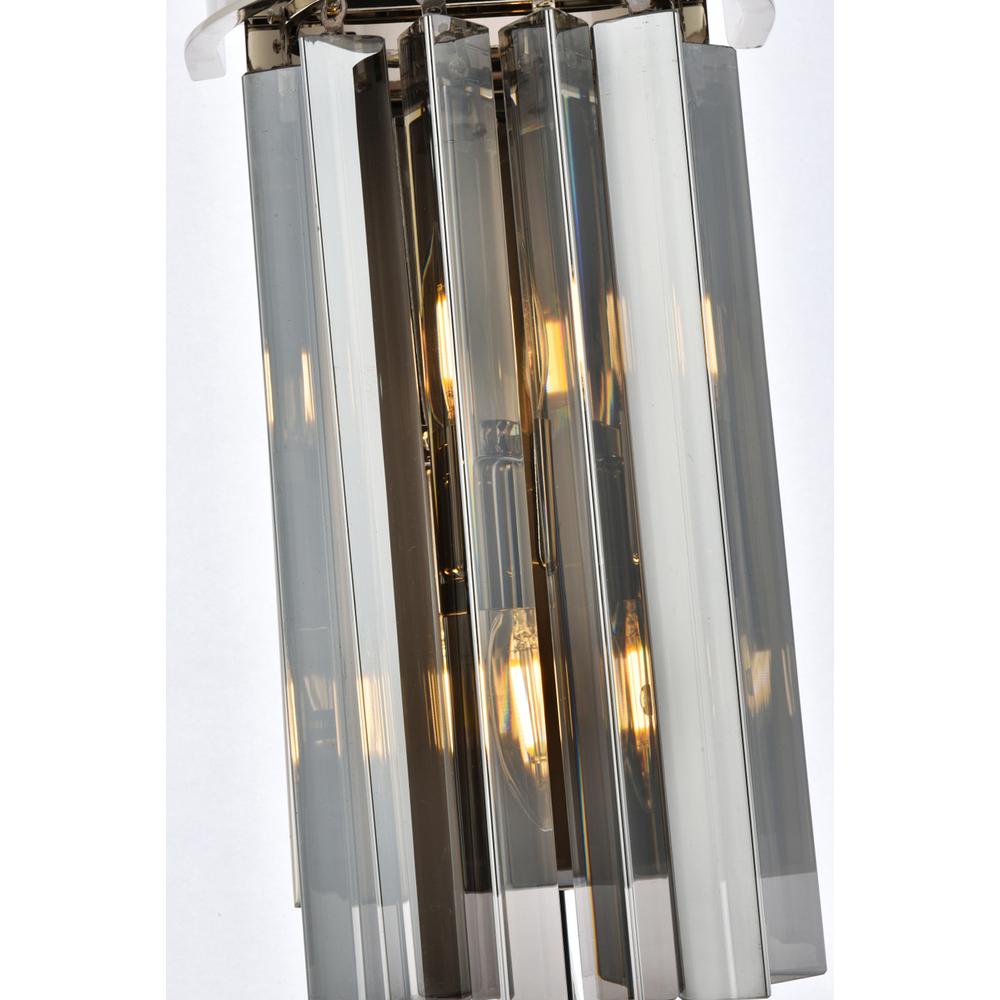Sydney 2 Light Polished Nickel Wall Sconce Silver Shade (Grey) Royal Cut Crystal. Picture 4
