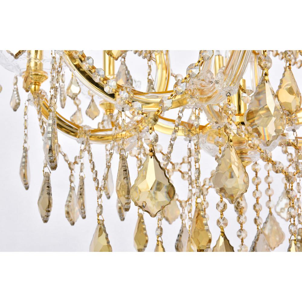 Maria Theresa 13 Light Gold Chandelier Golden Teak (Smoky) Royal Cut Crystal. Picture 5