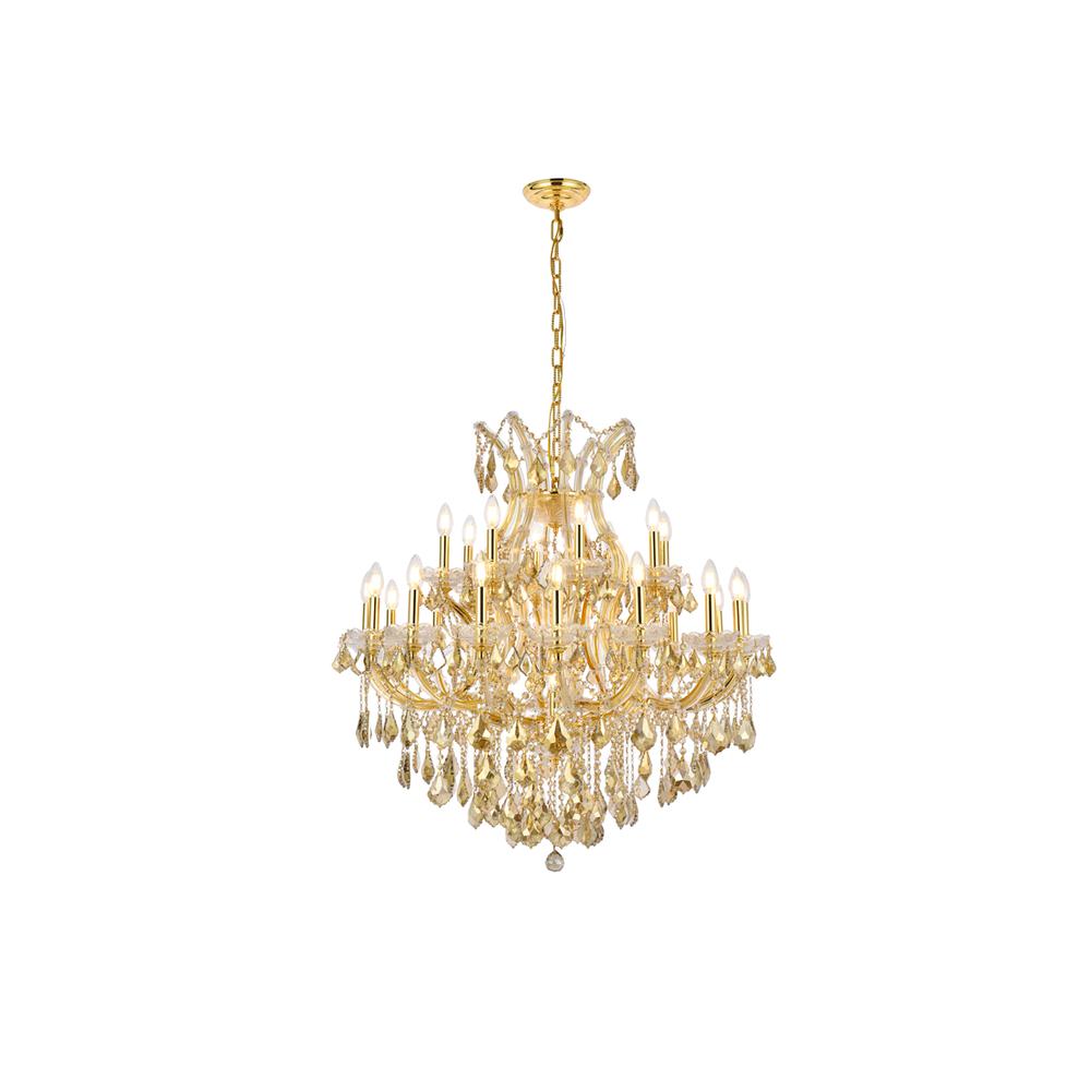 Maria Theresa 24 Light Gold Chandelier Golden Teak (Smoky) Royal Cut Crystal. Picture 1