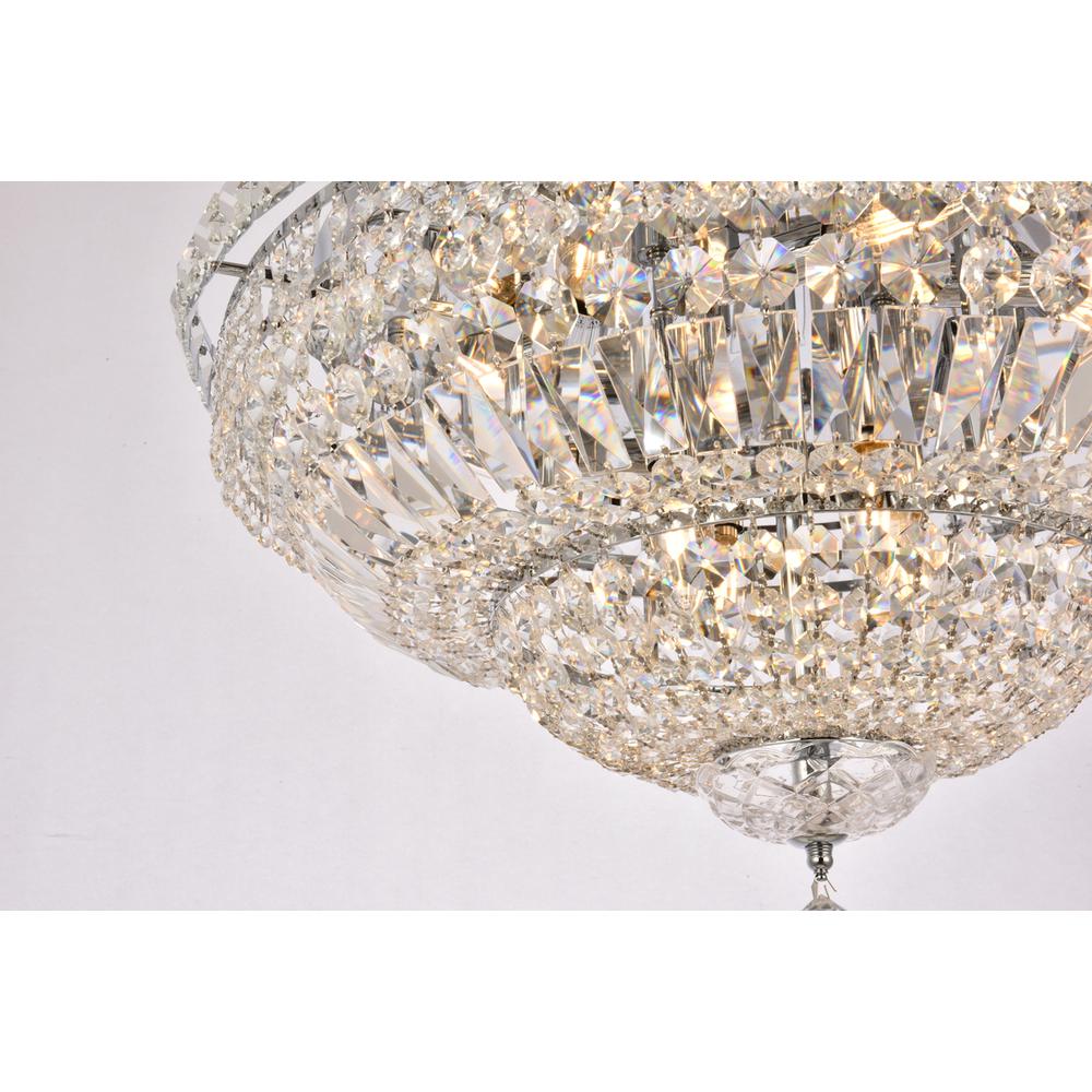 Tranquil 12 Light Chrome Flush Mount Clear Royal Cut Crystal. Picture 5