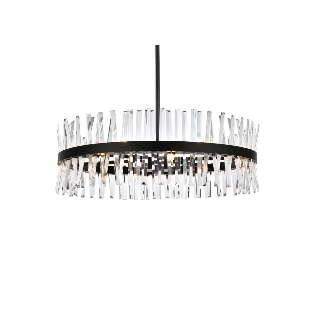 Serephina 36 Inch Crystal Round Chandelier Light In Black. Picture 2