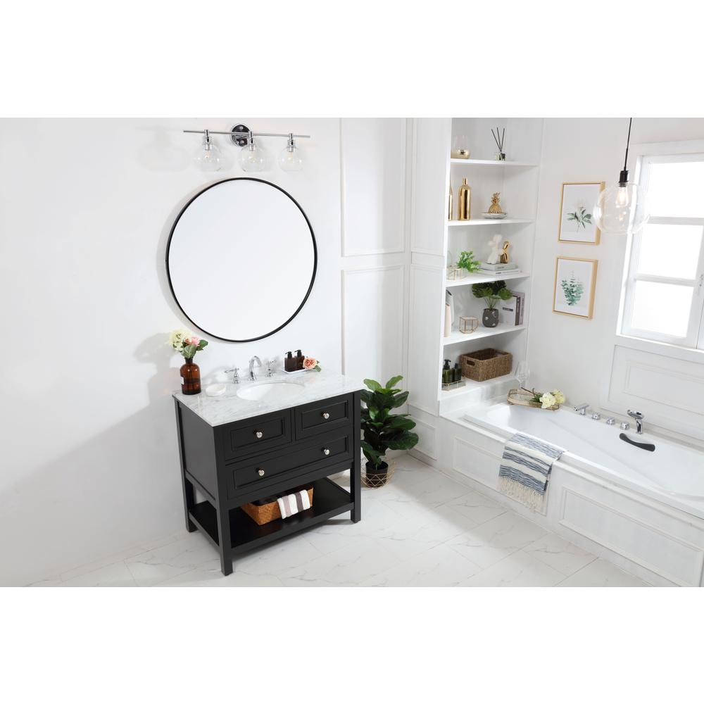36 In. Single Bathroom Vanity Set In Black. Picture 10
