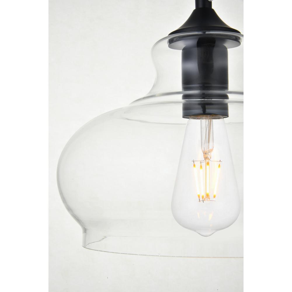Destry 1 Light Black Plug-In Pendant With Clear Glass. Picture 4