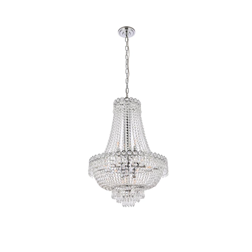 Century 12 Light Chrome Chandelier Clear Royal Cut Crystal. Picture 6