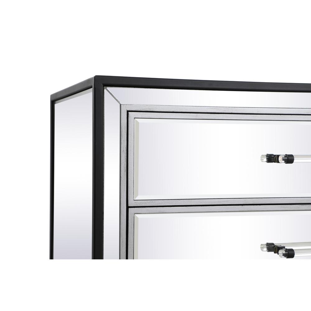 60 Inch Mirrored 6 Drawers Chest In Black. Picture 7
