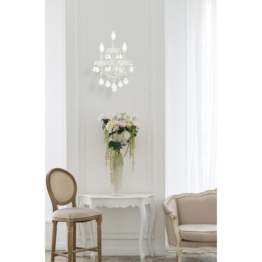 Maria Theresa 3 Light White Wall Sconce Clear Royal Cut Crystal. Picture 7