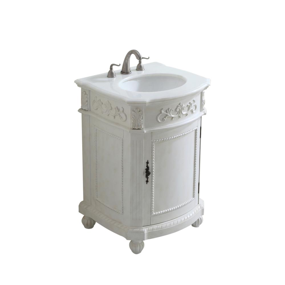 24 Inch Single Bathroom Vanity In Antique White. Picture 2