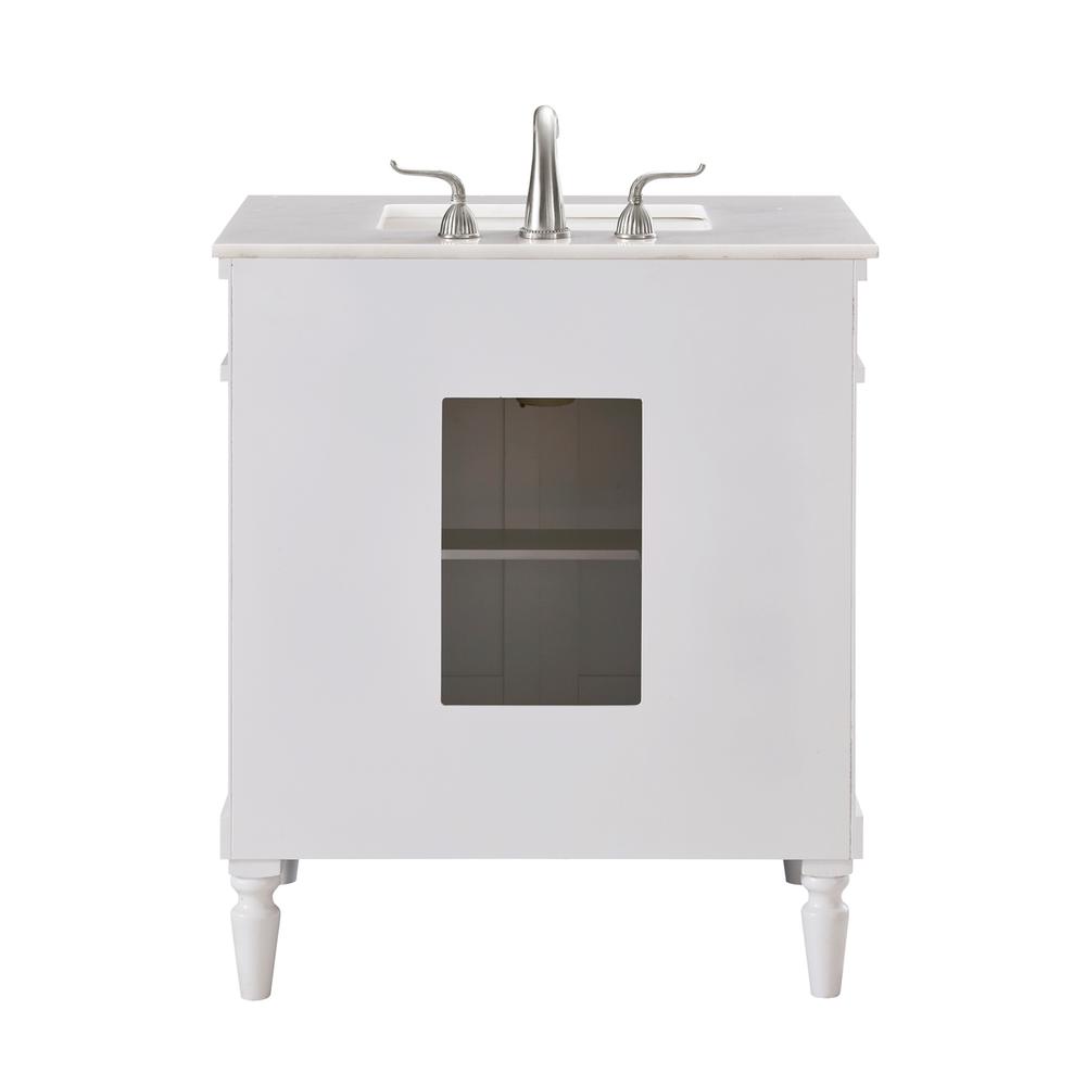 30 In. Single Bathroom Vanity Set In Antique White. Picture 8