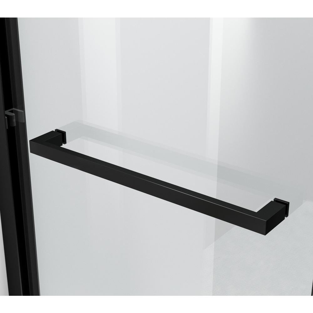 Semi-Frameless Shower Door 48 X 76 Matte Black. Picture 8