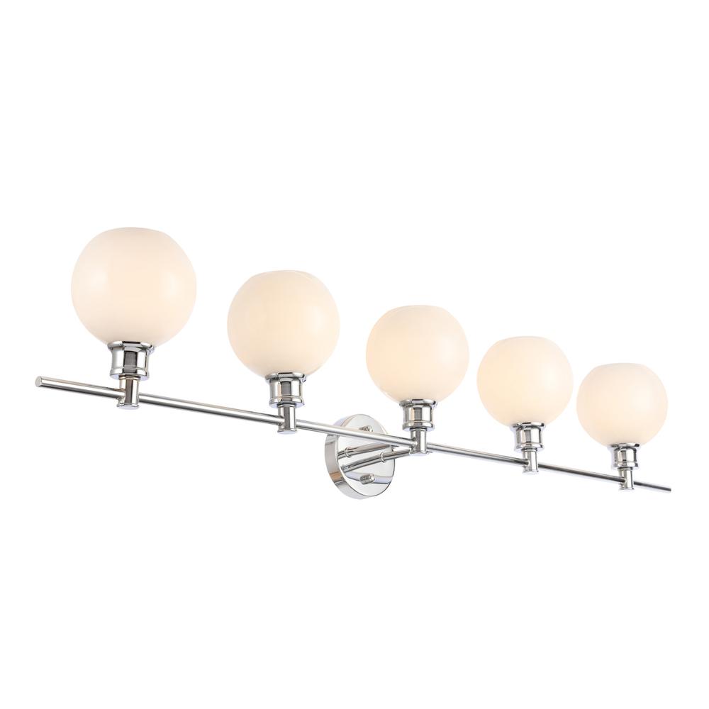 Collier 5 Light Chrome And Frosted White Glass Wall Sconce. Picture 7