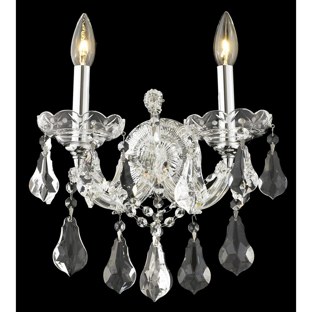 Maria Theresa 2 Light Chrome Wall Sconce Clear Royal Cut Crystal. Picture 1