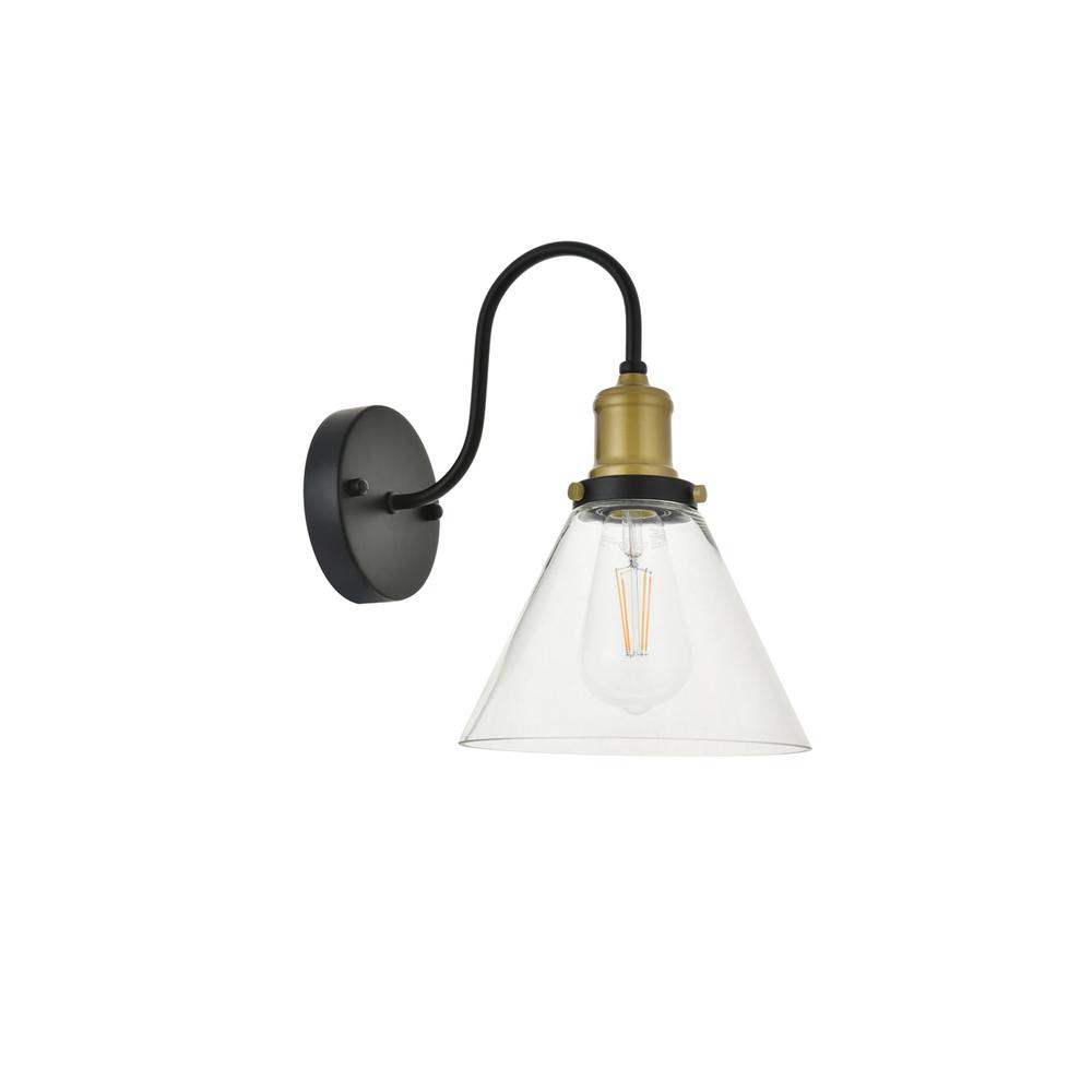 Histoire 1 Light Brass And Black Wall Sconce. Picture 4