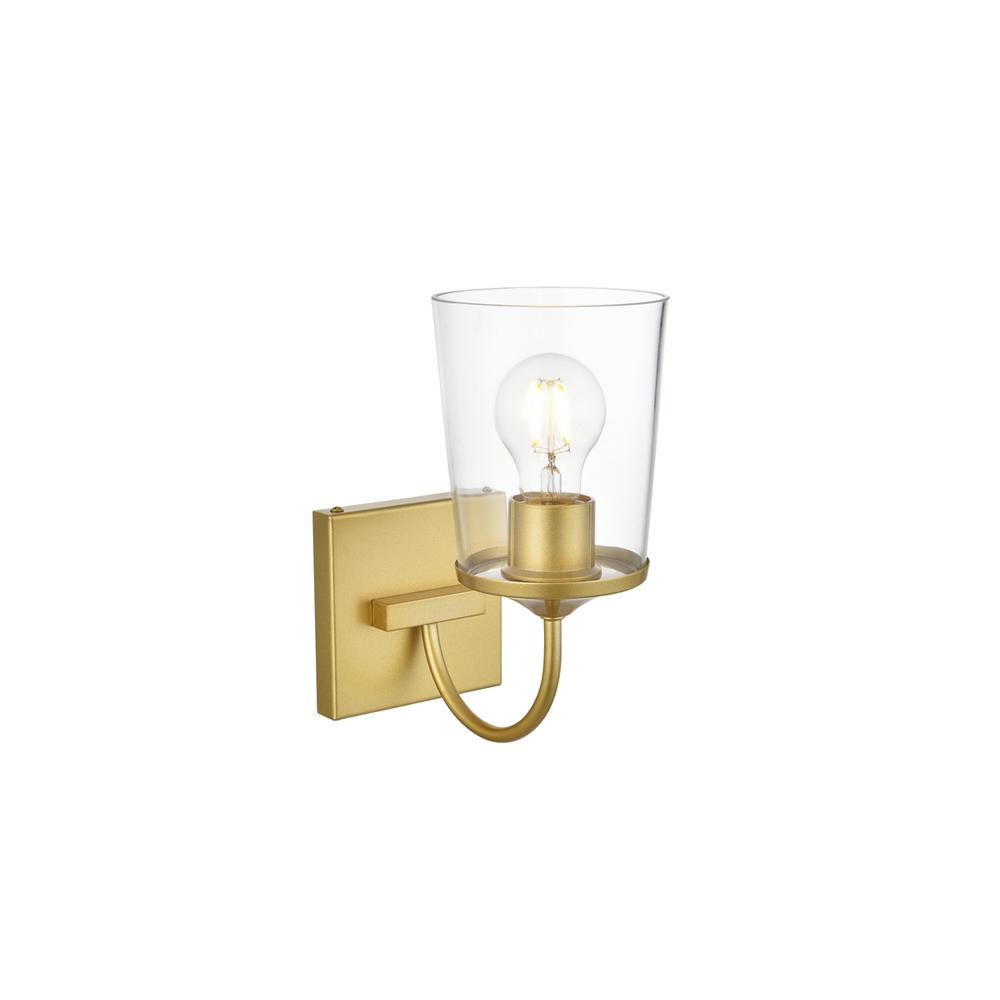 Avani 1 light Brass and Clear Bath Sconce. Picture 3