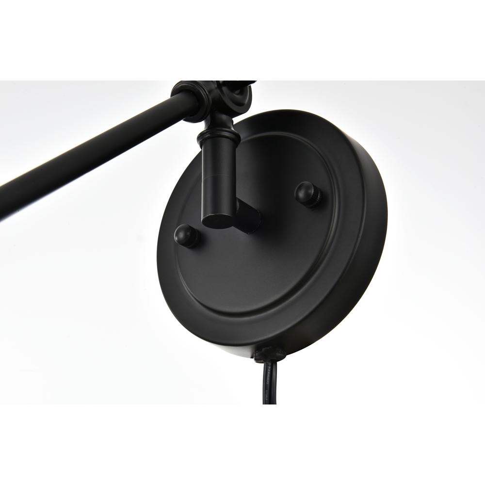 Van 1 Light Black Swing Arm Plug In Wall Sconce. Picture 6