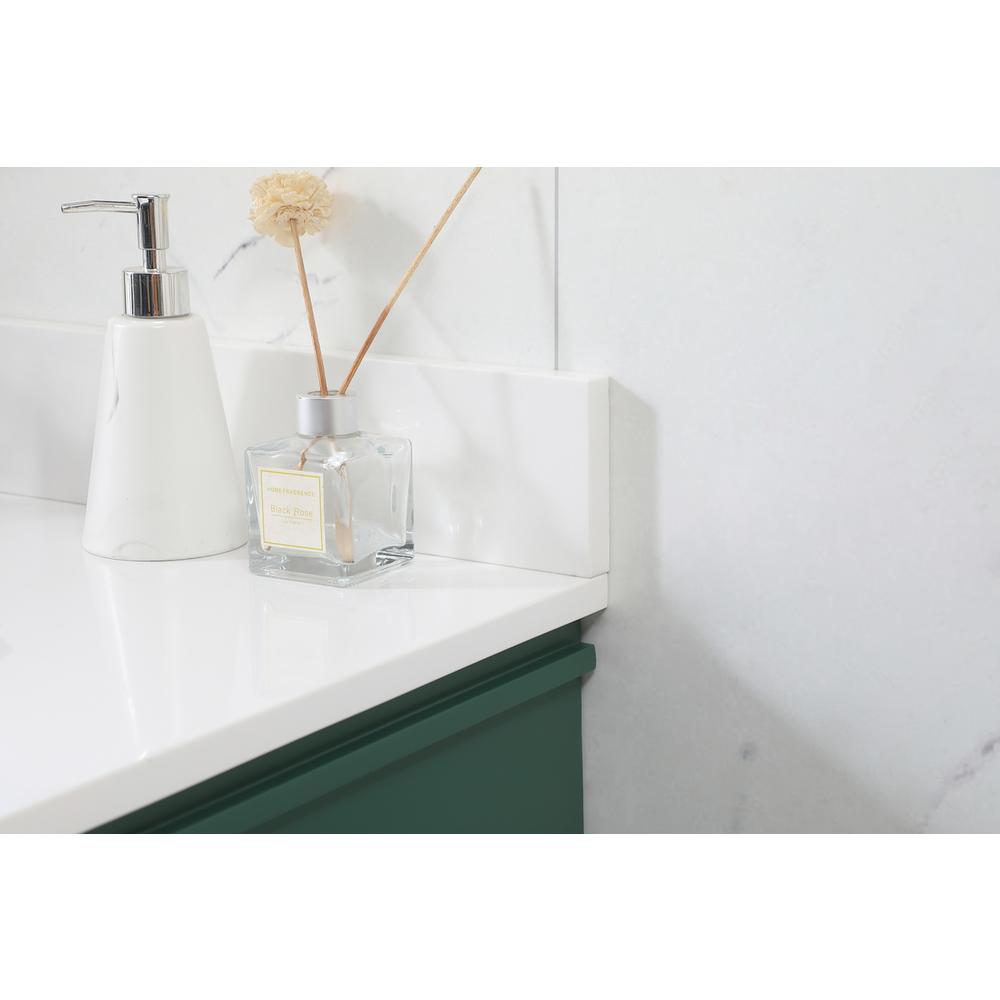 42 Inch Single Bathroom Vanity In Green With Backsplash. Picture 5