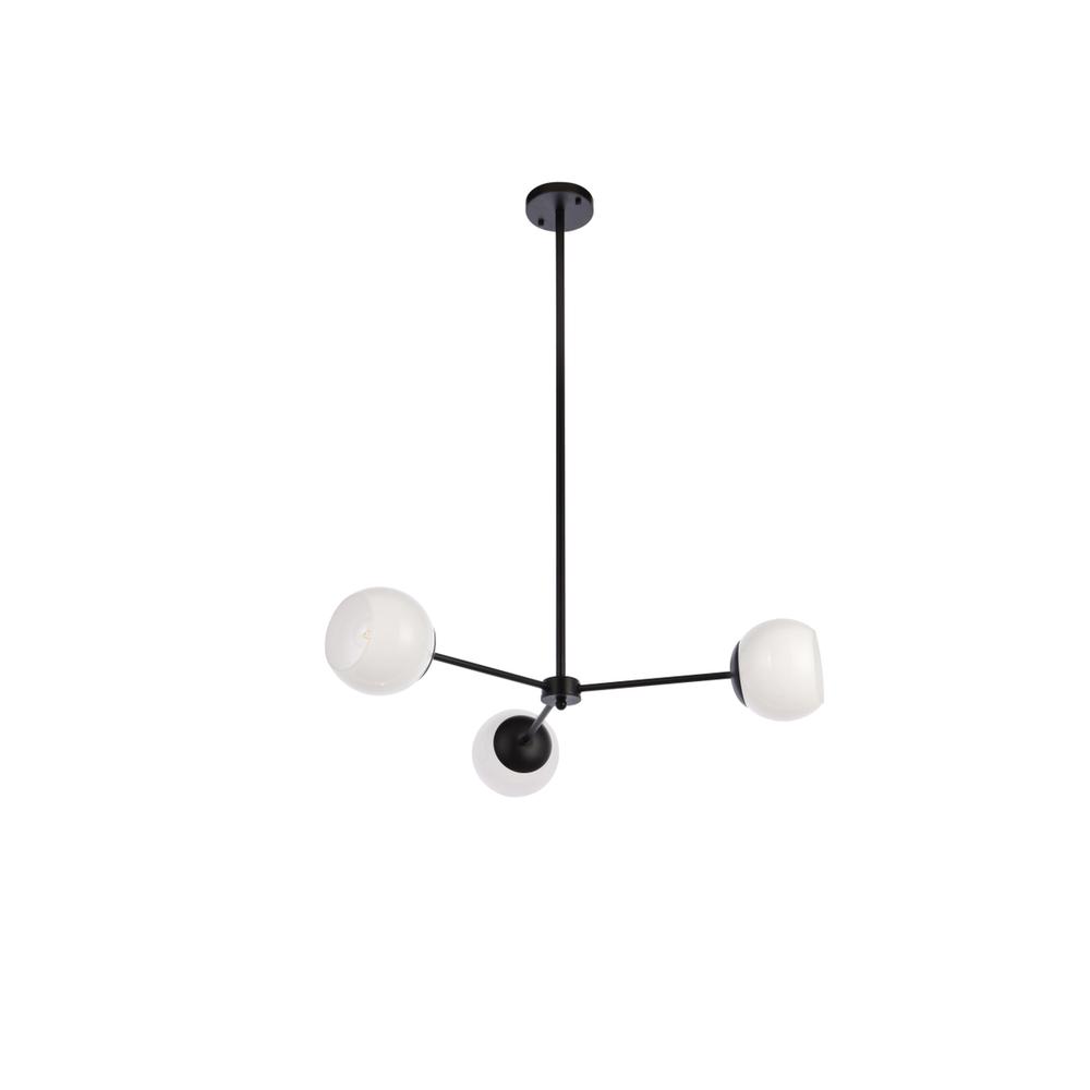 Briggs 32 Inch Pendant In Black With White Shade. Picture 6