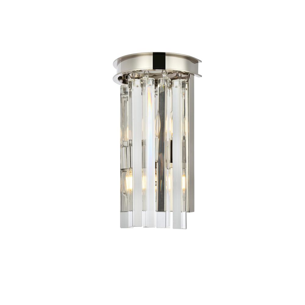 Sydney 2 Light Polished Nickel Wall Sconce Clear Royal Cut Crystal. Picture 2