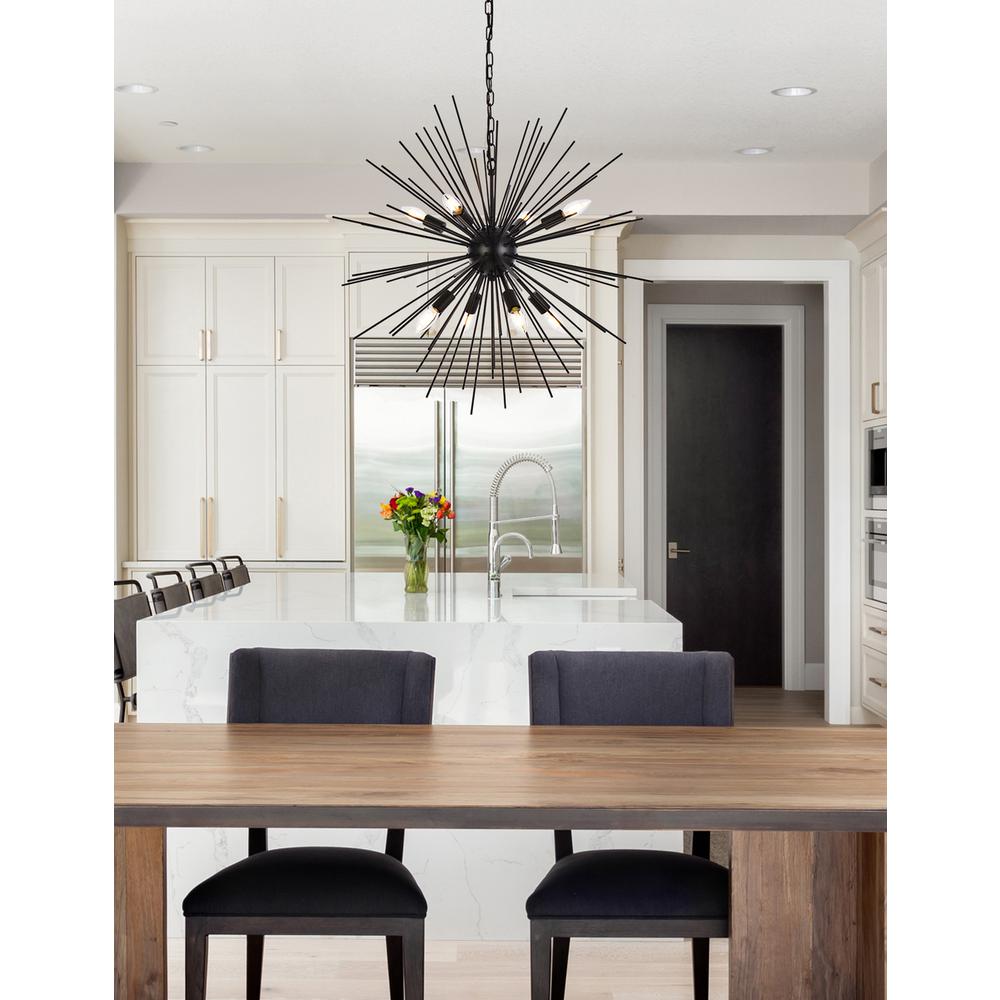 Timber 8 Lights Black Pendant. Picture 7