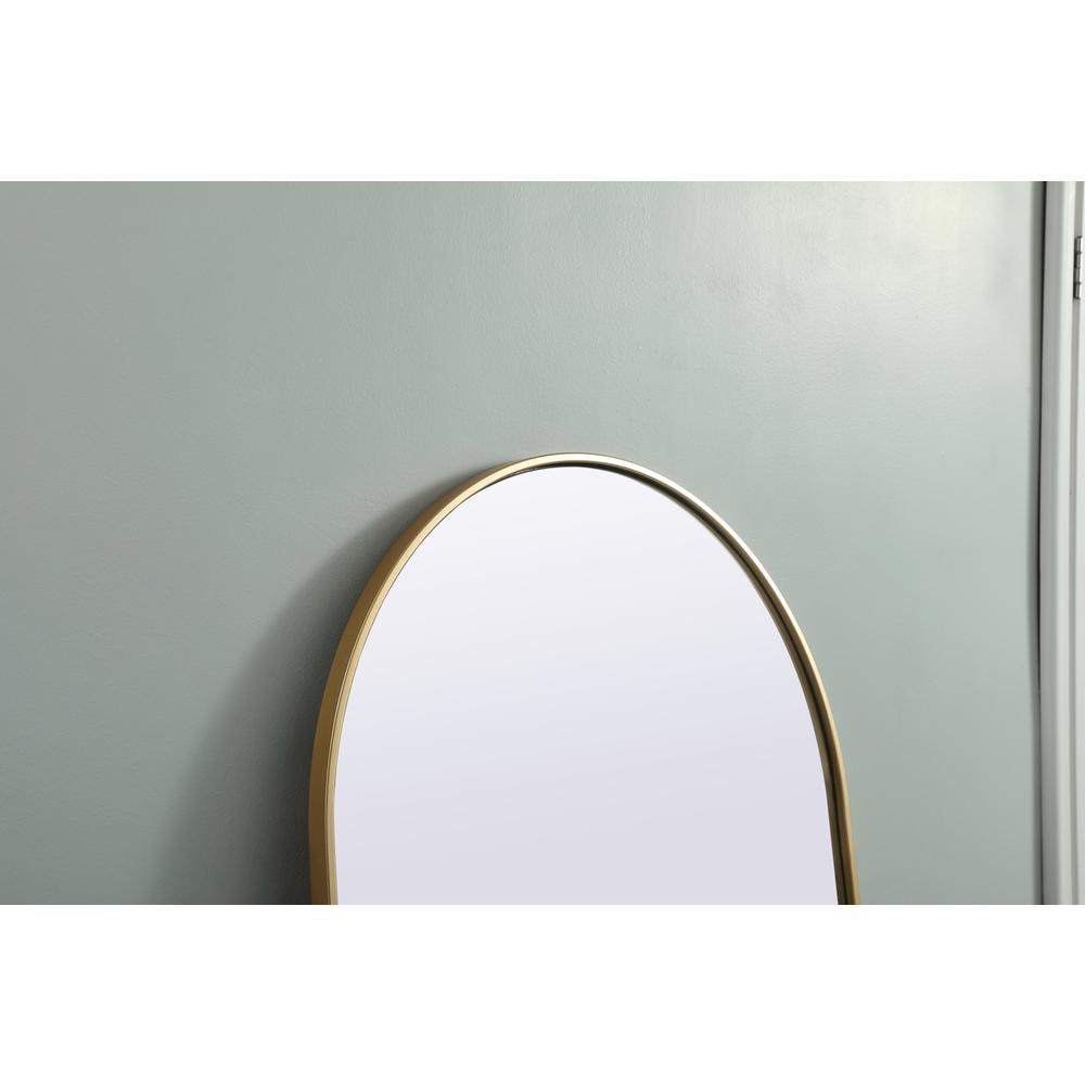 Metal Frame Arch Full Length Mirror 28X74 Inch In Brass. Picture 5
