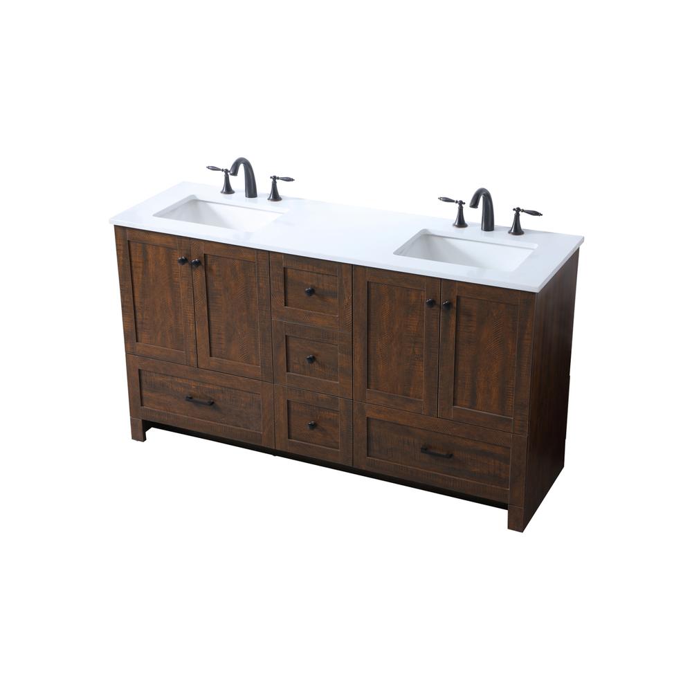 60 Inch Double Bathroom Vanity In Expresso. Picture 8