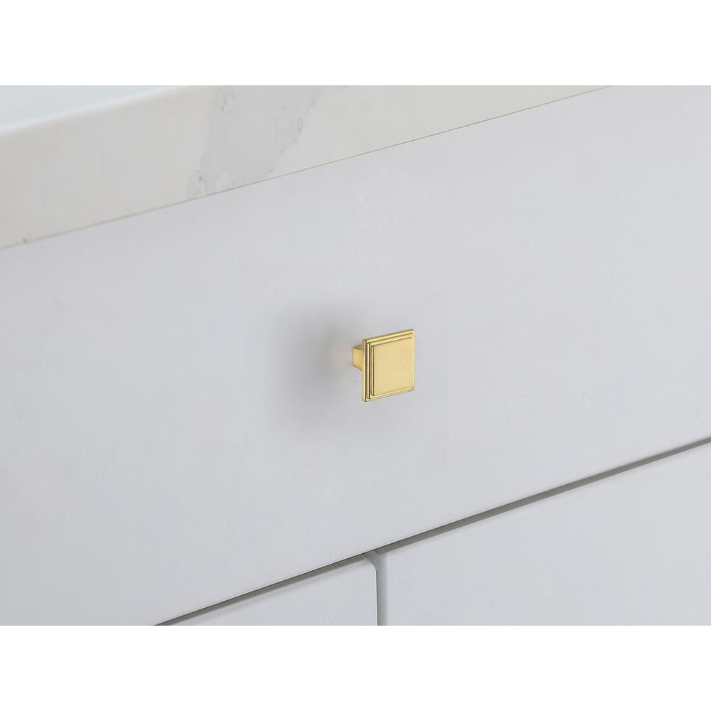 Wilow 1" Brushed Gold Square Knob Multipack (Set Of 10). Picture 2