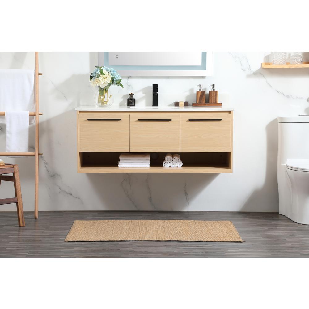48 Inch Single Bathroom Vanity In Maple With Backsplash. Picture 14