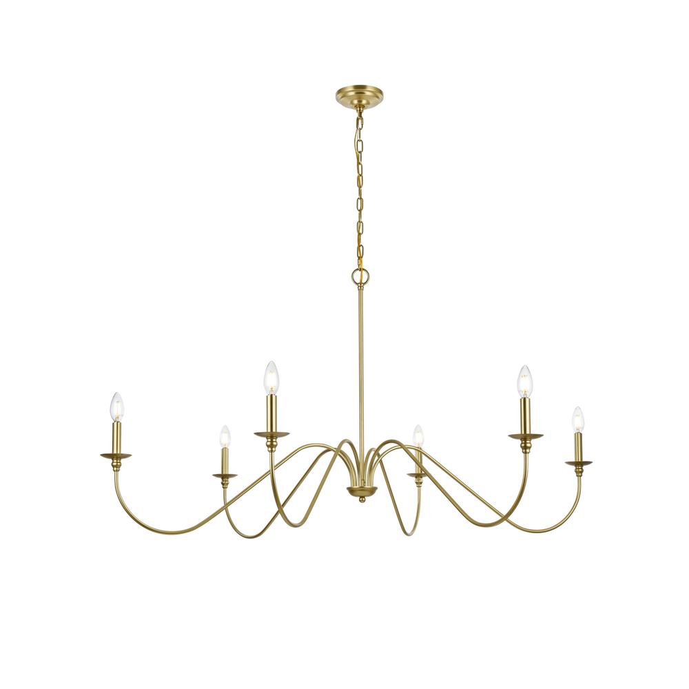 Rohan 54 Inch Chandelier In Brass. Picture 1