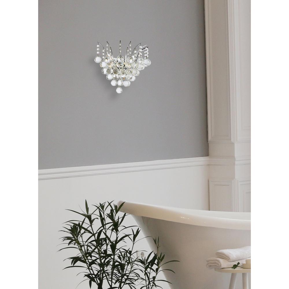Victoria 3 Light Chrome Wall Sconce Clear Royal Cut Crystal. Picture 7