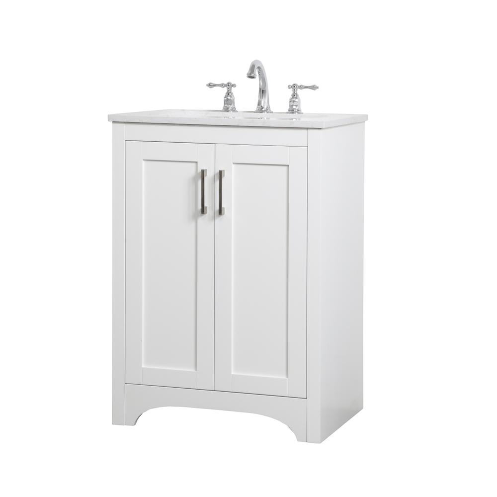 24 Inch Single Bathroom Vanity In White. Picture 6