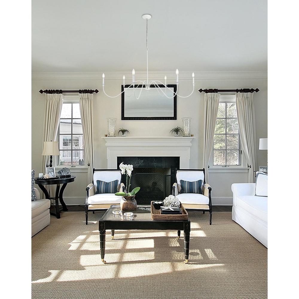 Rohan 54 Inch Chandelier In White. Picture 8