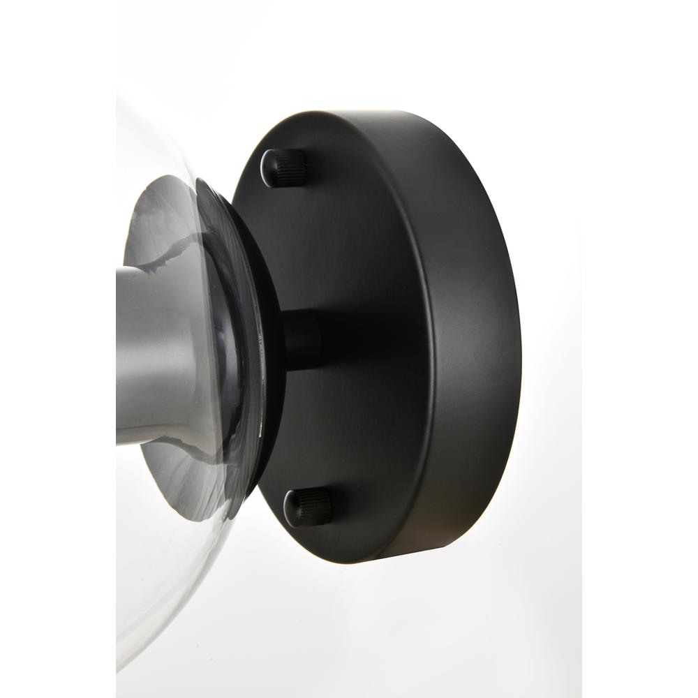 Rogelio 1 Light Black And Clear Bath Sconce. Picture 4