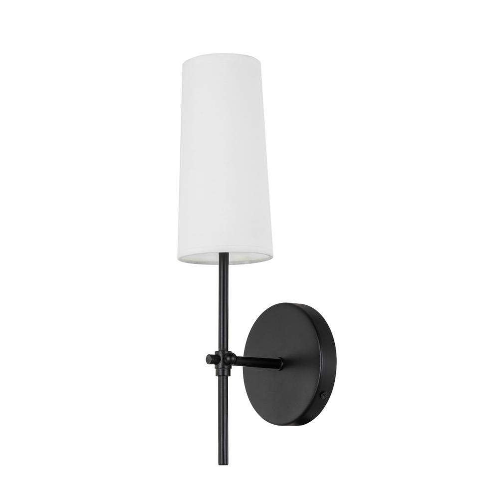 Mel 1 Light Black And White Shade Wall Sconce. Picture 5