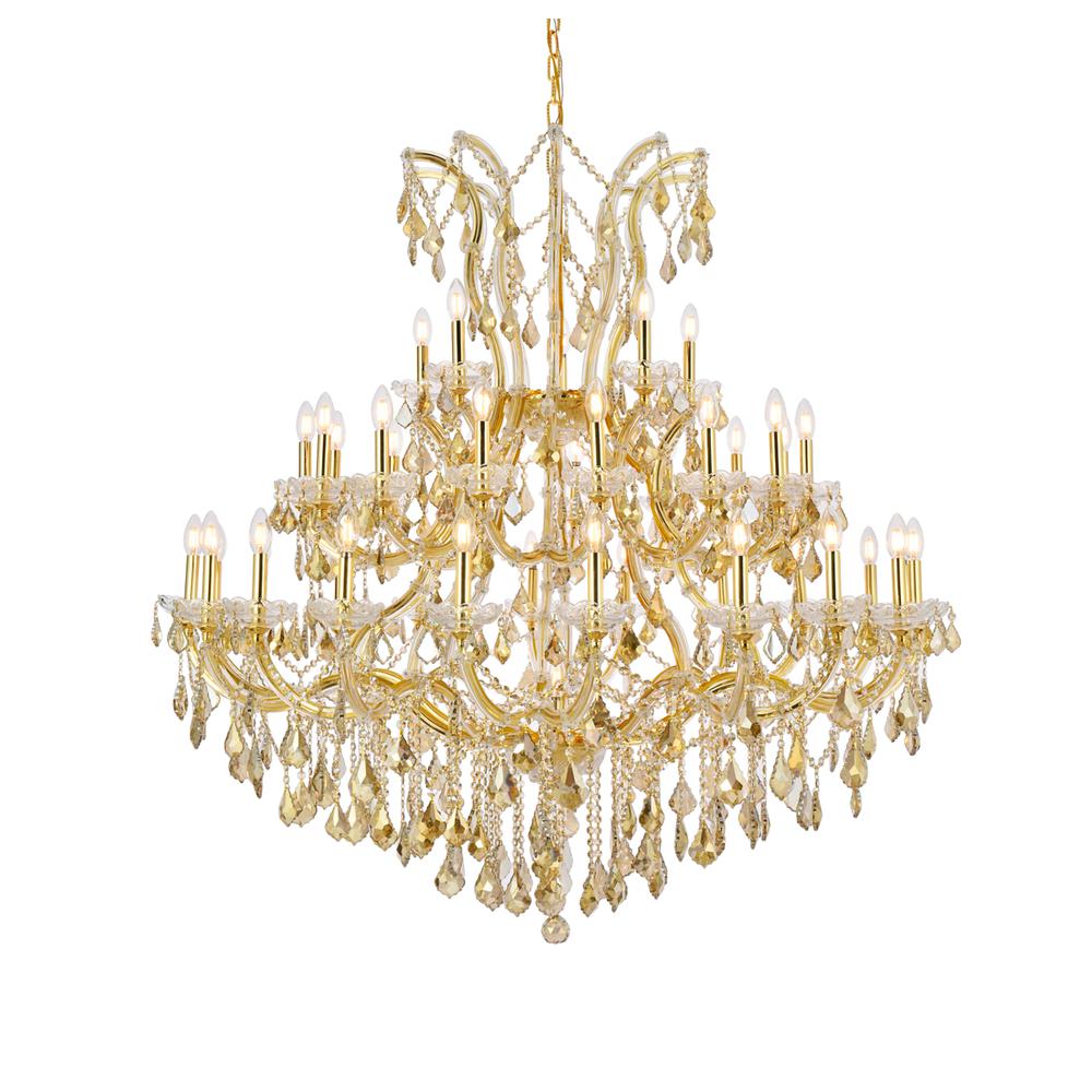 Maria Theresa 41 Light Gold Chandelier Golden Teak (Smoky) Royal Cut Crystal. Picture 2