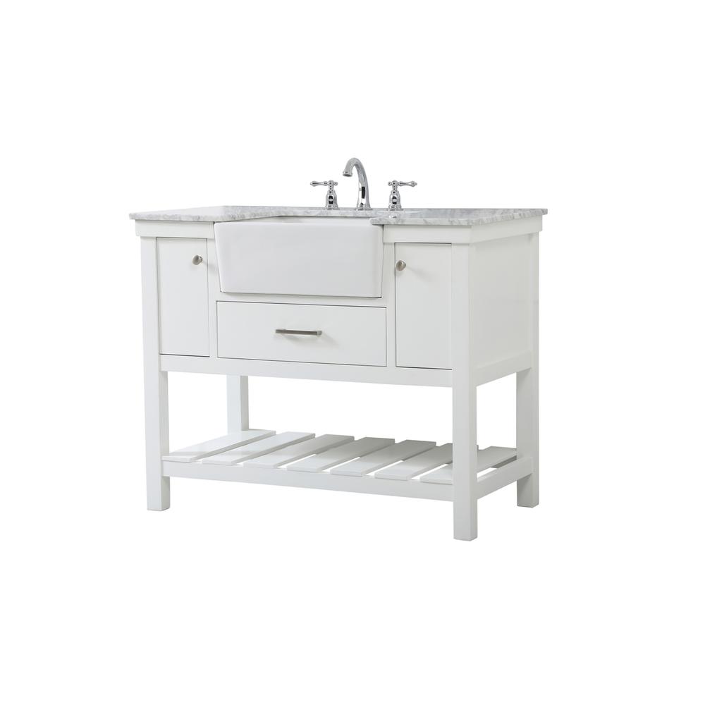 42 Inch Single Bathroom Vanity In White. Picture 7