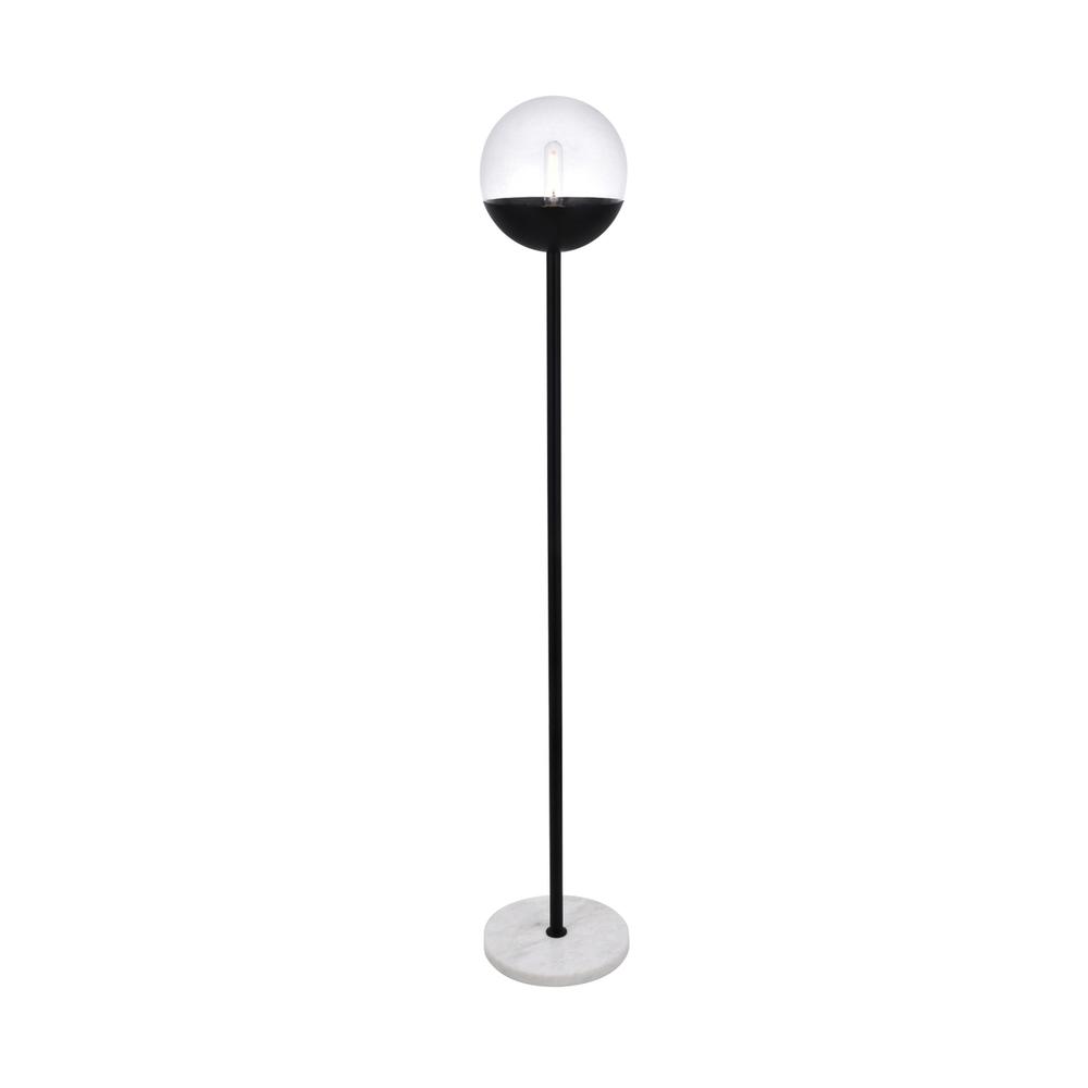 Eclipse 1 Light Black Floor Lamp With Clear Glass. Picture 2