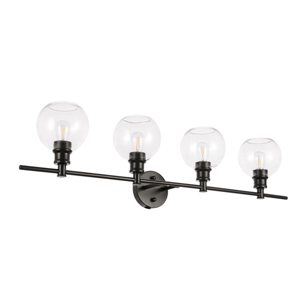 Collier 4 Light Black And Clear Glass Wall Sconce. Picture 6