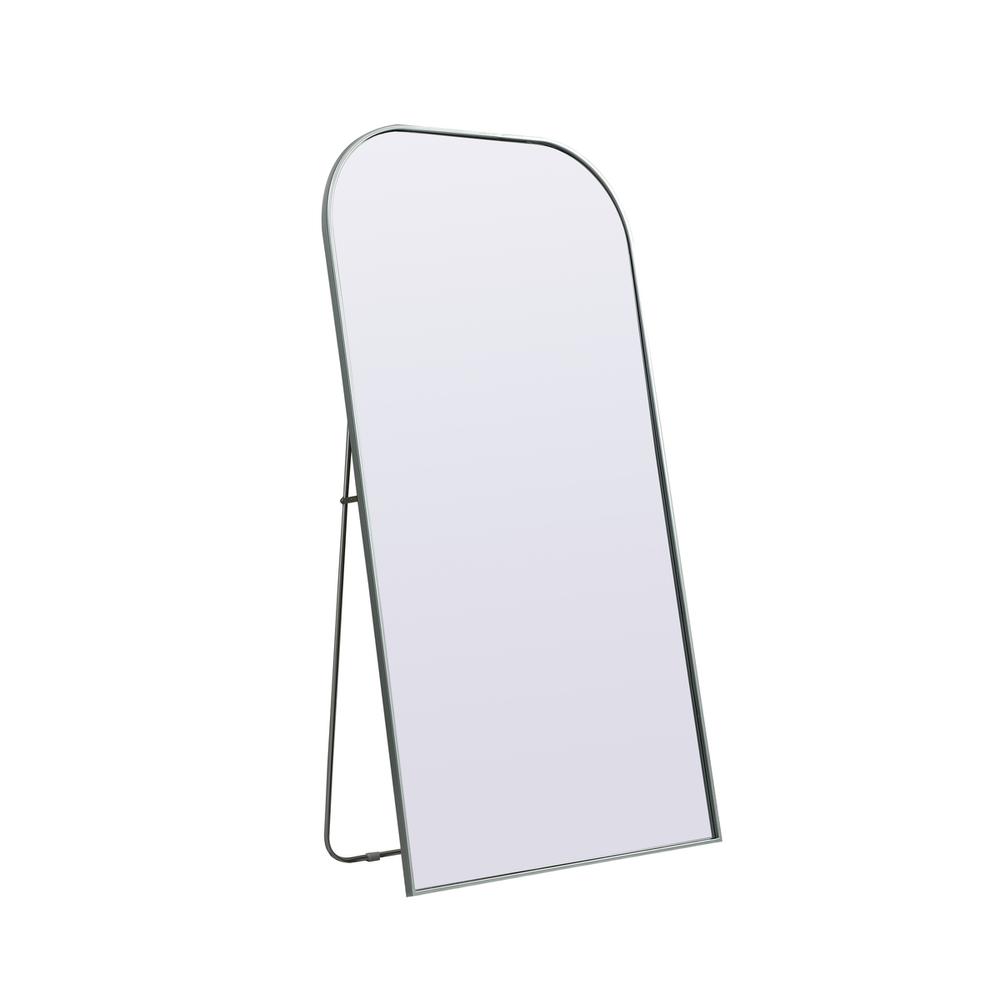 Metal Frame Arch Full Length Mirror 35X66 Inch In Silver. Picture 6
