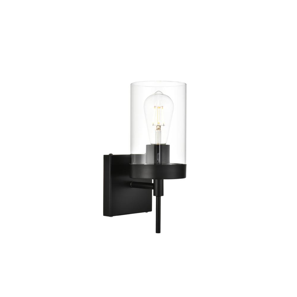 Benny 1 Light Black And Clear Bath Sconce. Picture 3